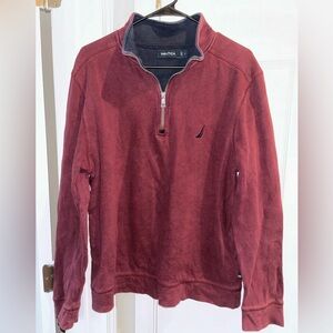 Red Nautica Quarter Zip Pullover
